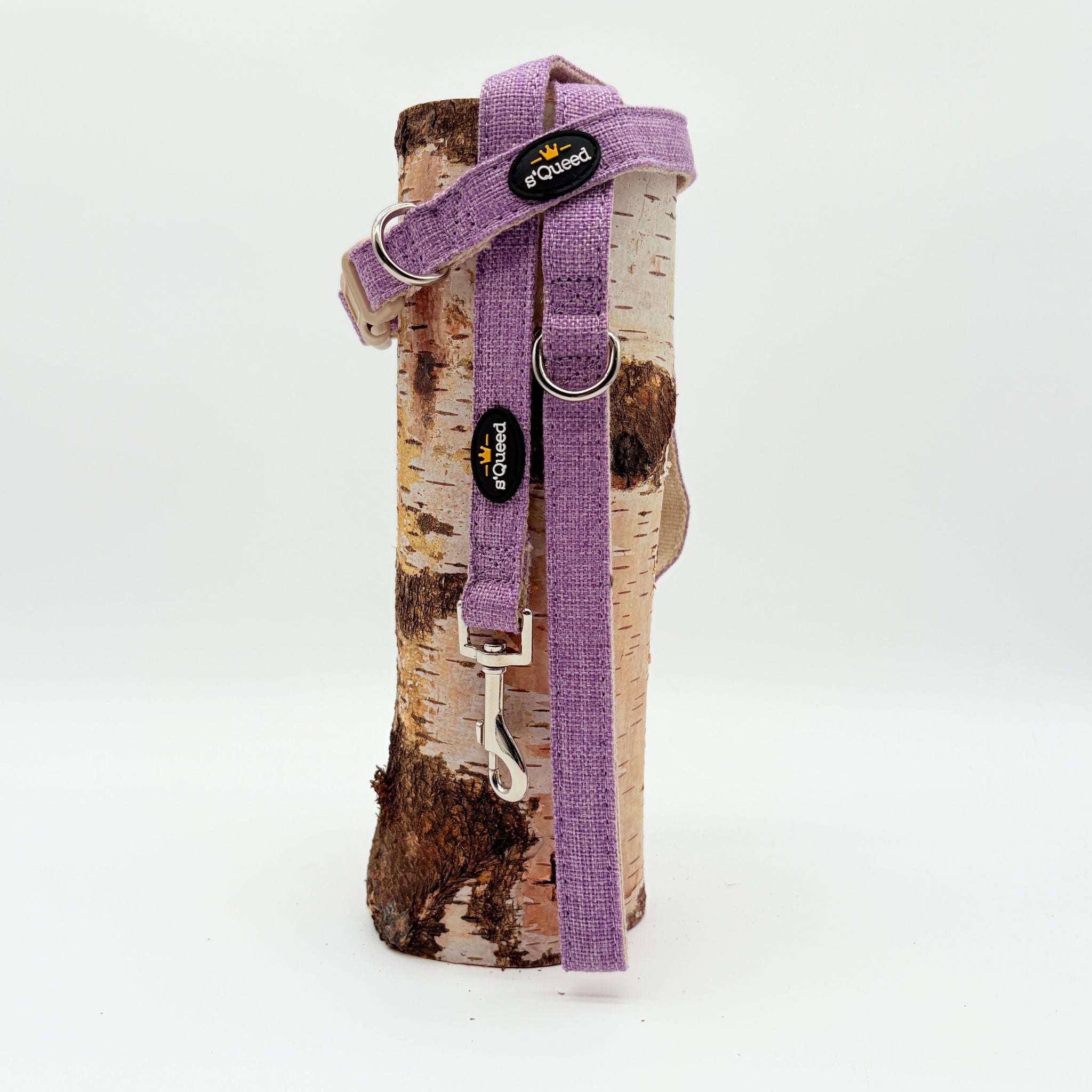 Hundehalsband-Set "Hempy" - Halsband + Leine + gravierte Hundemarke