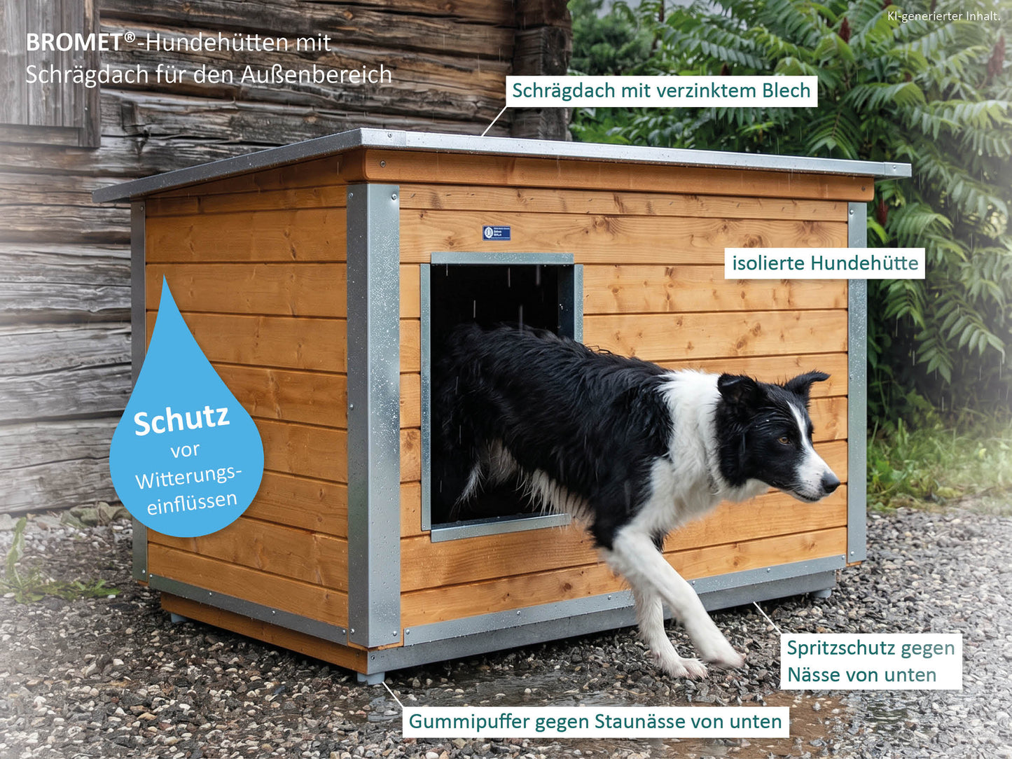 Schrägdach-Hundehütten | Hundehütten für den Außenbereich