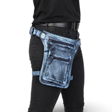 Premium Beintasche aus Echtleder | Leder Gürteltasche & Oberschenkeltasche für Damen und Herren - Pewter