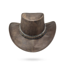 Wickelhut Lederhut Western Cowboy Unisex – Outdoor Hut für Reiten, Wandern & Abenteuer knautschbar „Antik“