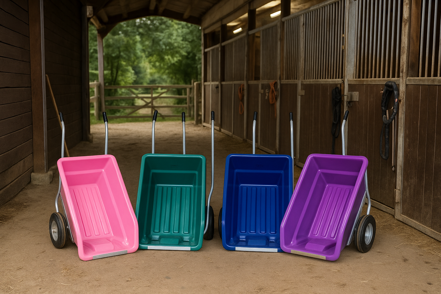 Kippschubkarre 250 L – JFC Universalkarre in 4 Farben für Ihren Stall