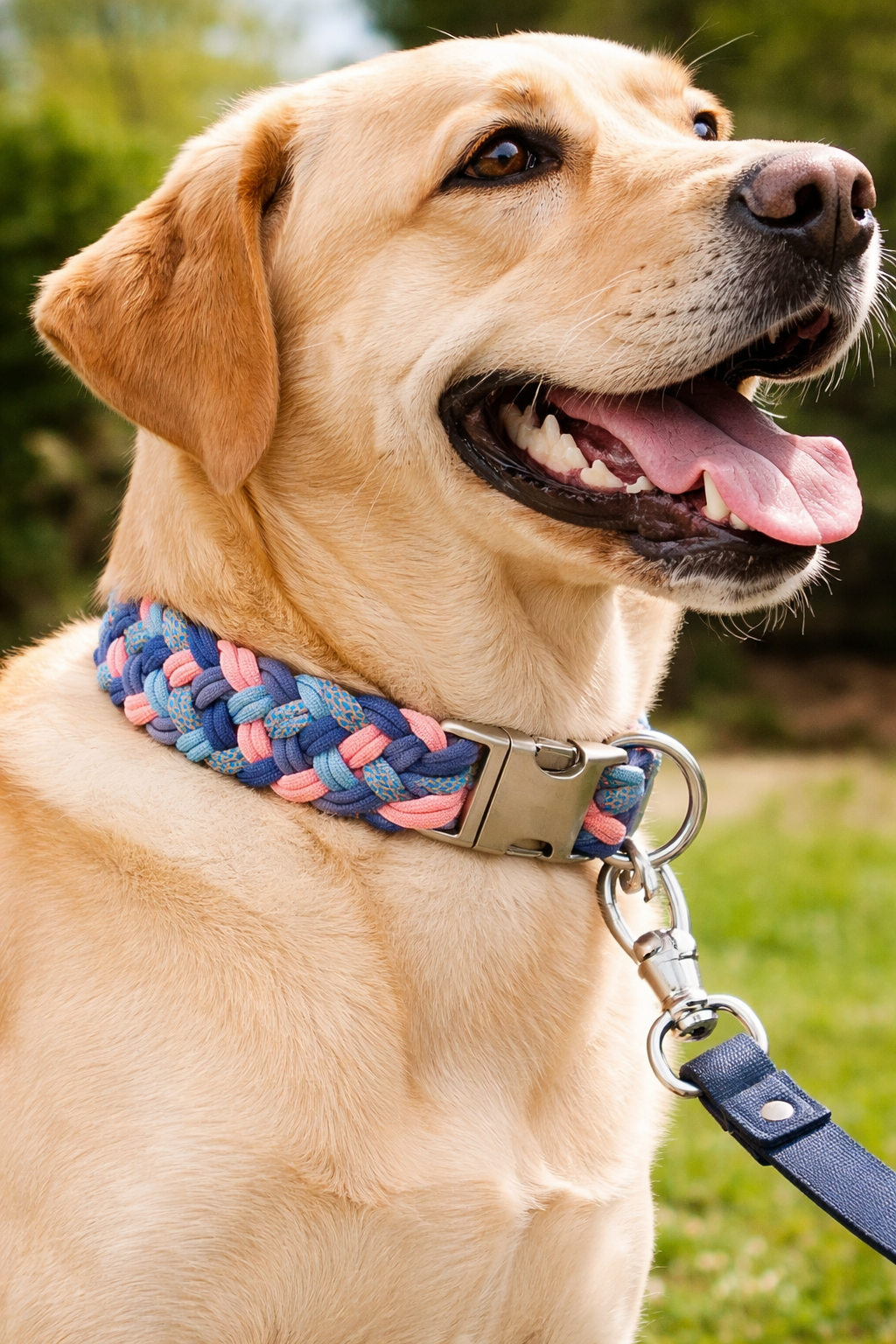 Pfotenlieblinge - Handgemachtes Paracord-Hundehalsband Bubblegum