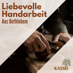 Handgeschnitzter Pferdekopf aus Olivenholz (groß) – Exklusive Holzskulptur aus Bethlehem (24 cm)