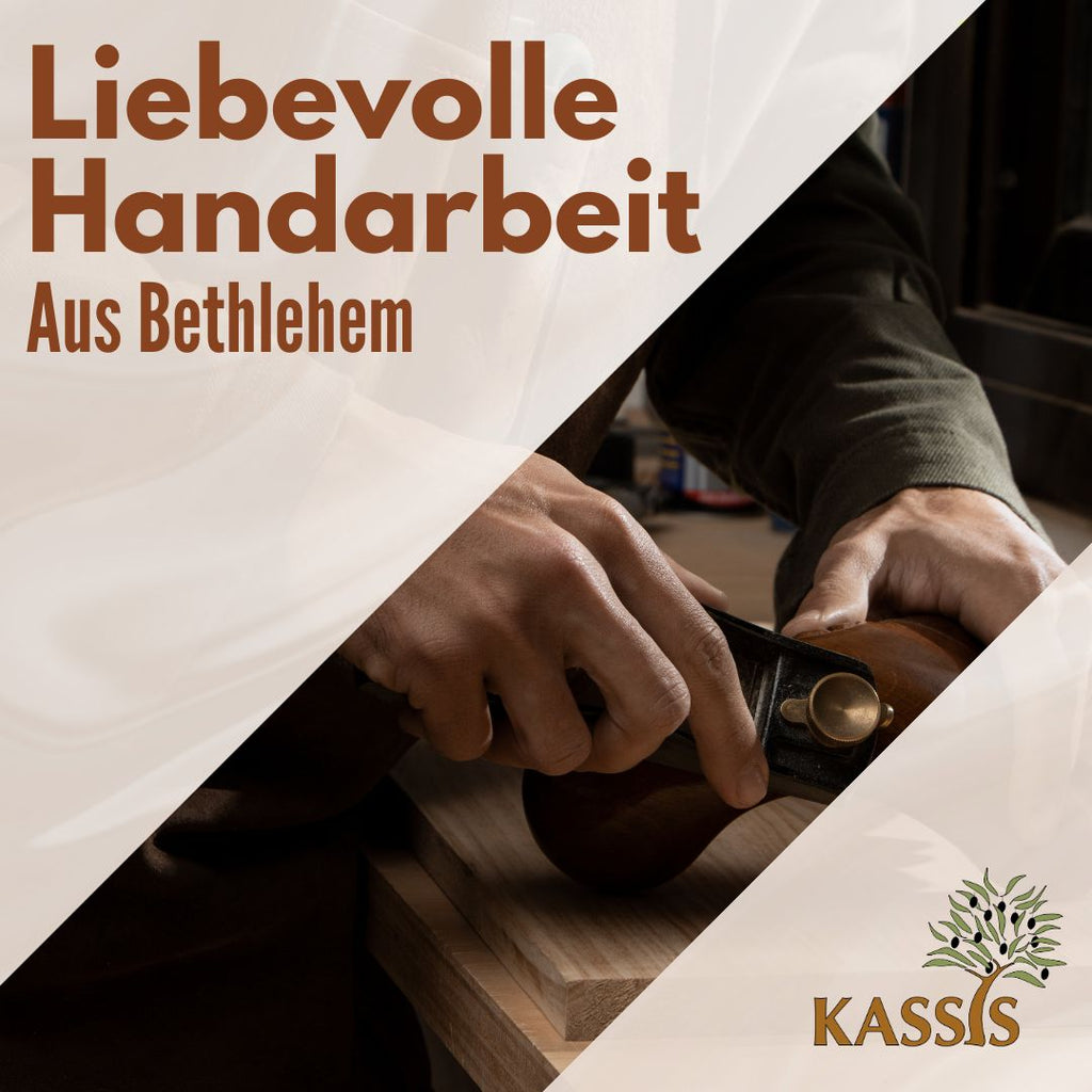 Handgeschnitzter Pferdekopf aus Olivenholz (klein) – Exklusive Holzskulptur aus Bethlehem (16 cm)