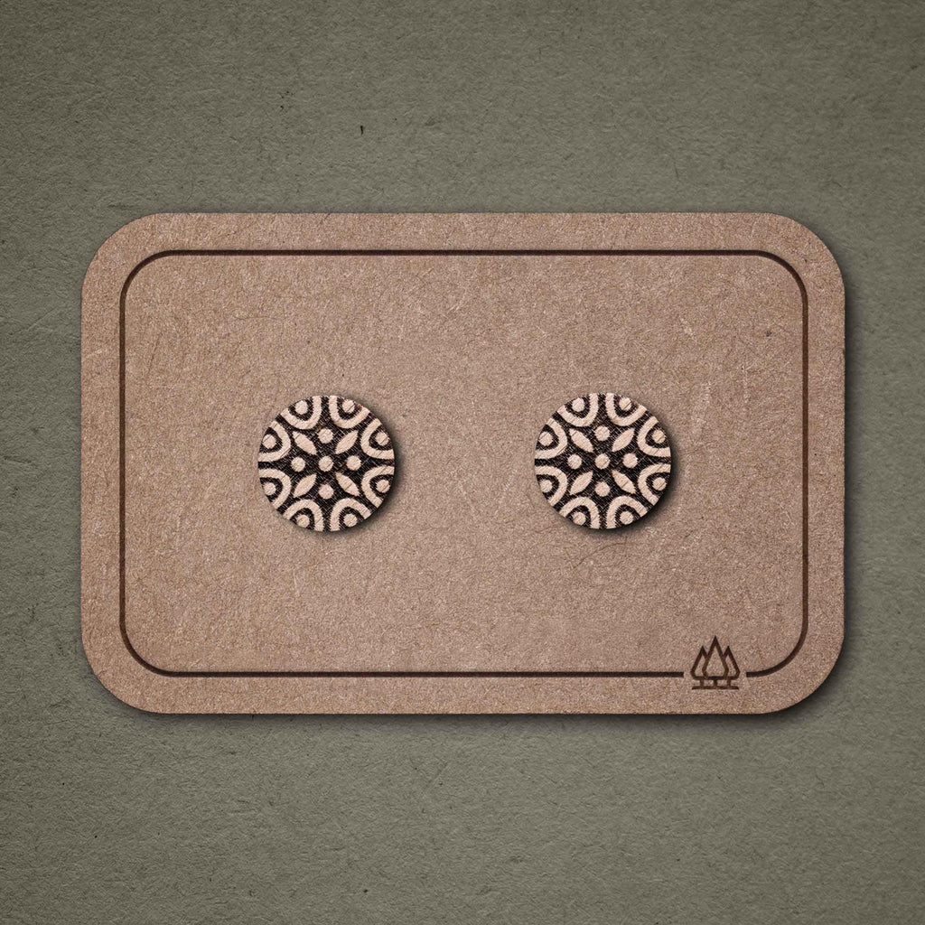 Ohrstecker aus Holz | Mandala N°2
