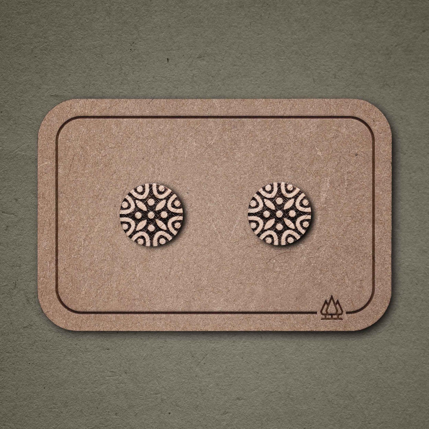 Ohrstecker aus Holz | Mandala N°2