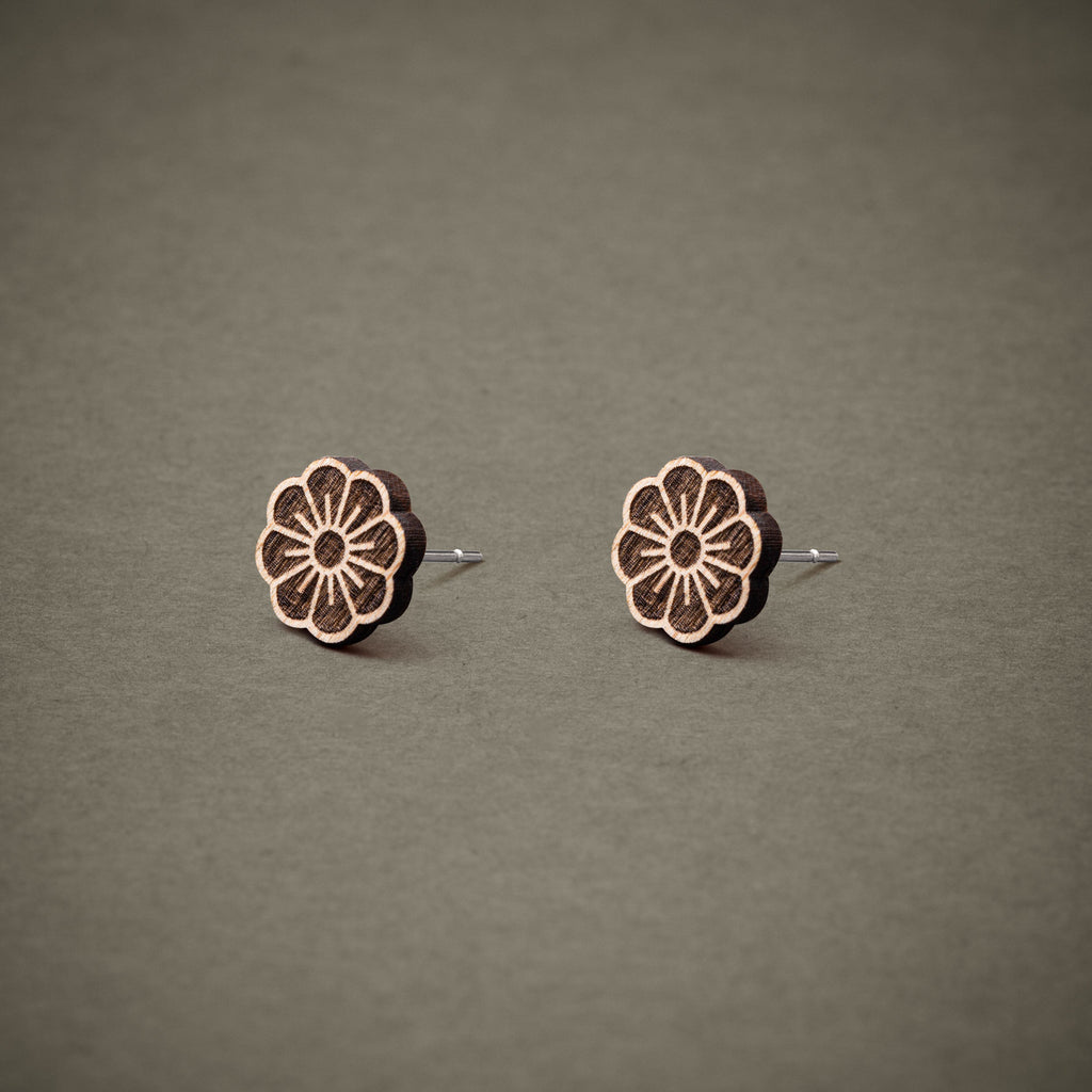Ohrstecker aus Holz | Blüte