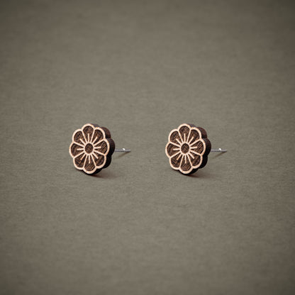 Ohrstecker aus Holz | Blüte