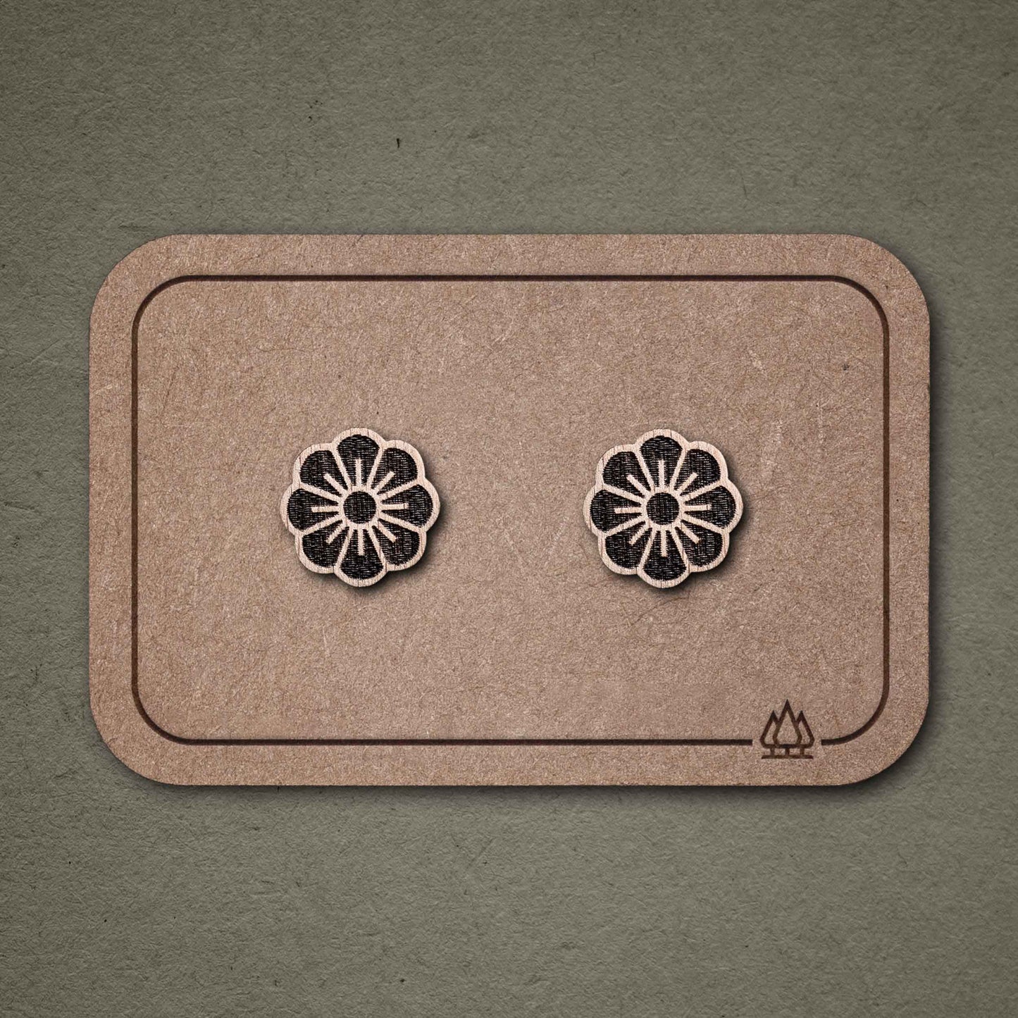 Ohrstecker aus Holz | Blüte