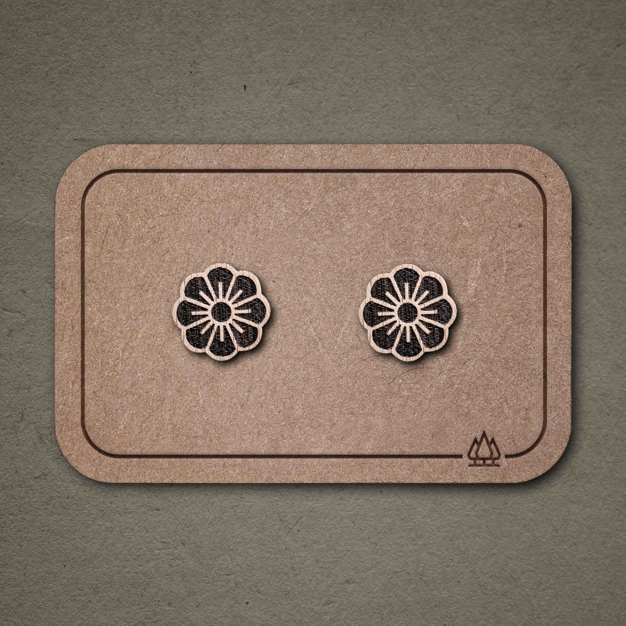 Ohrstecker aus Holz | Blüte