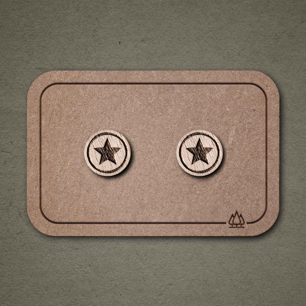 Ohrstecker aus Holz | Stern N°3