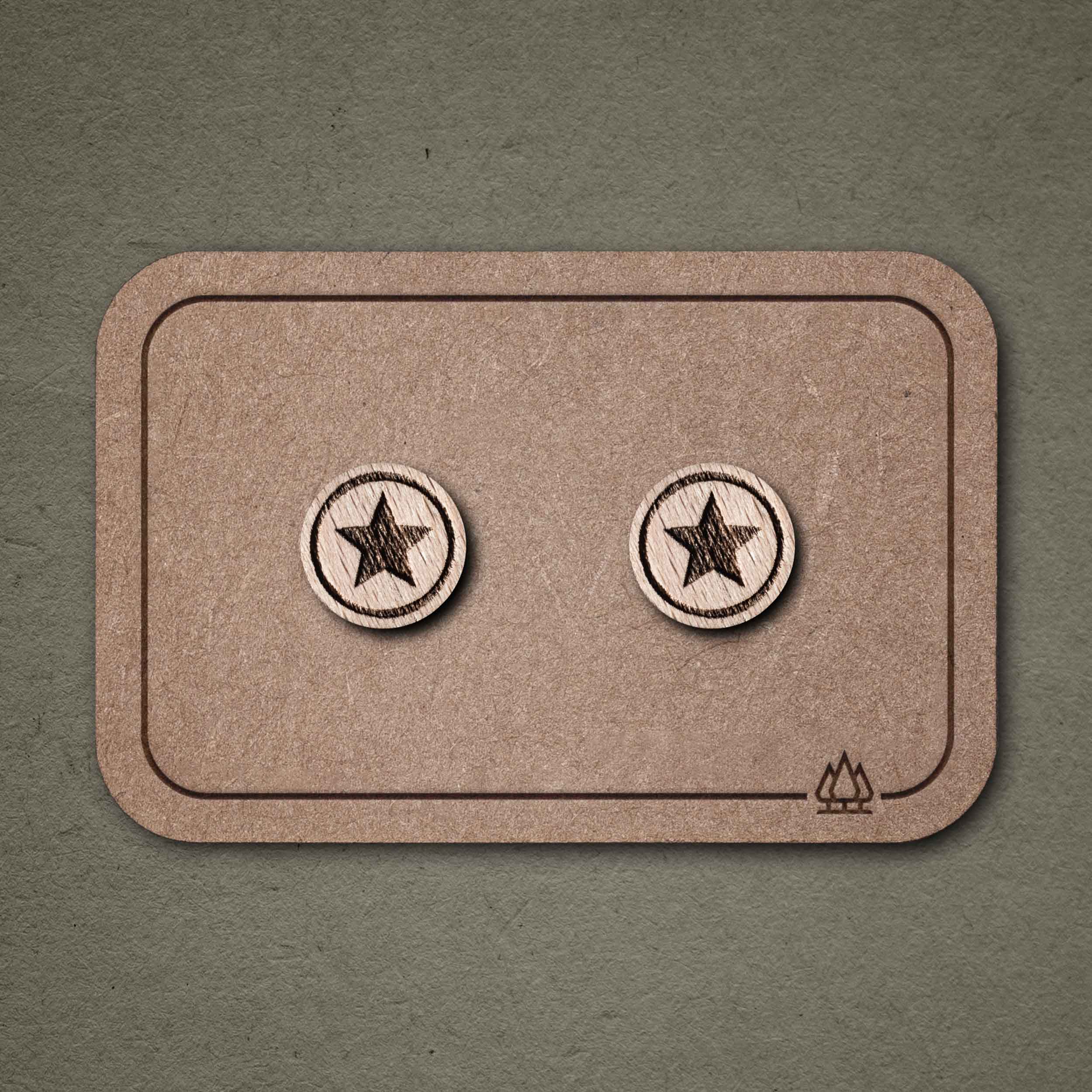 Ohrstecker aus Holz | Stern N°3