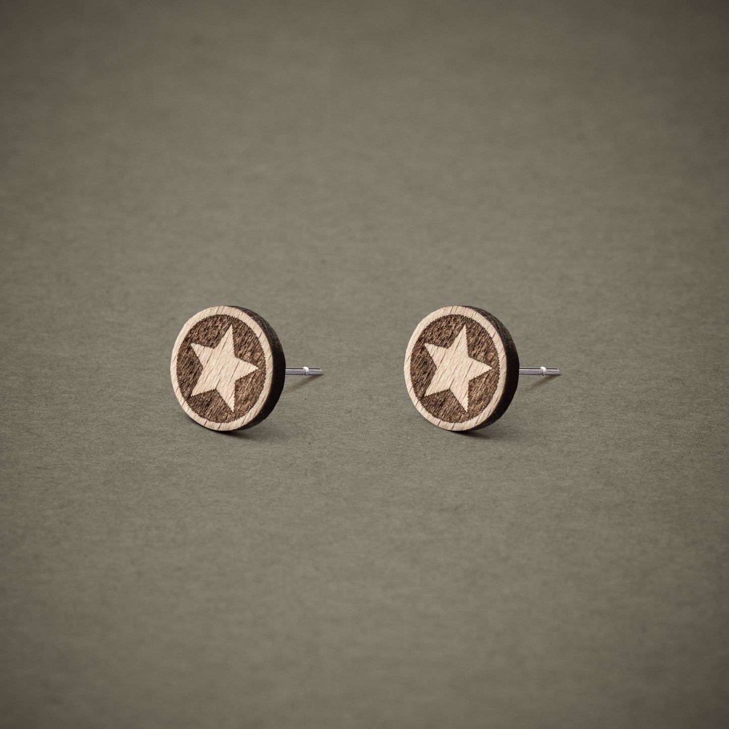 Ohrstecker aus Holz | Stern N°5