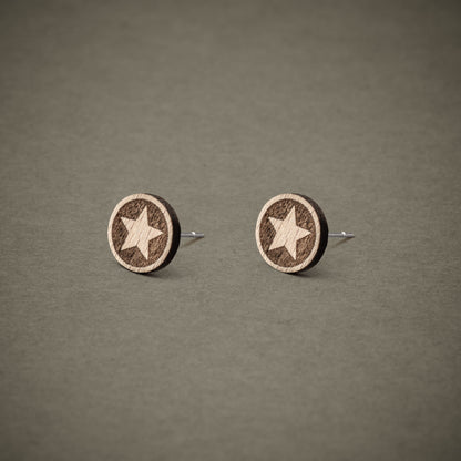 Ohrstecker aus Holz | Stern N°5