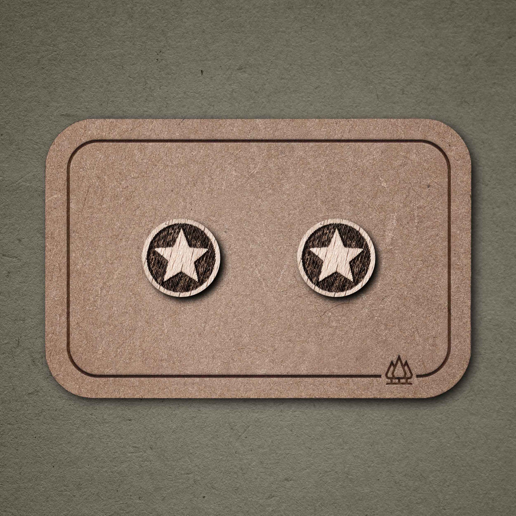 Ohrstecker aus Holz | Stern N°5