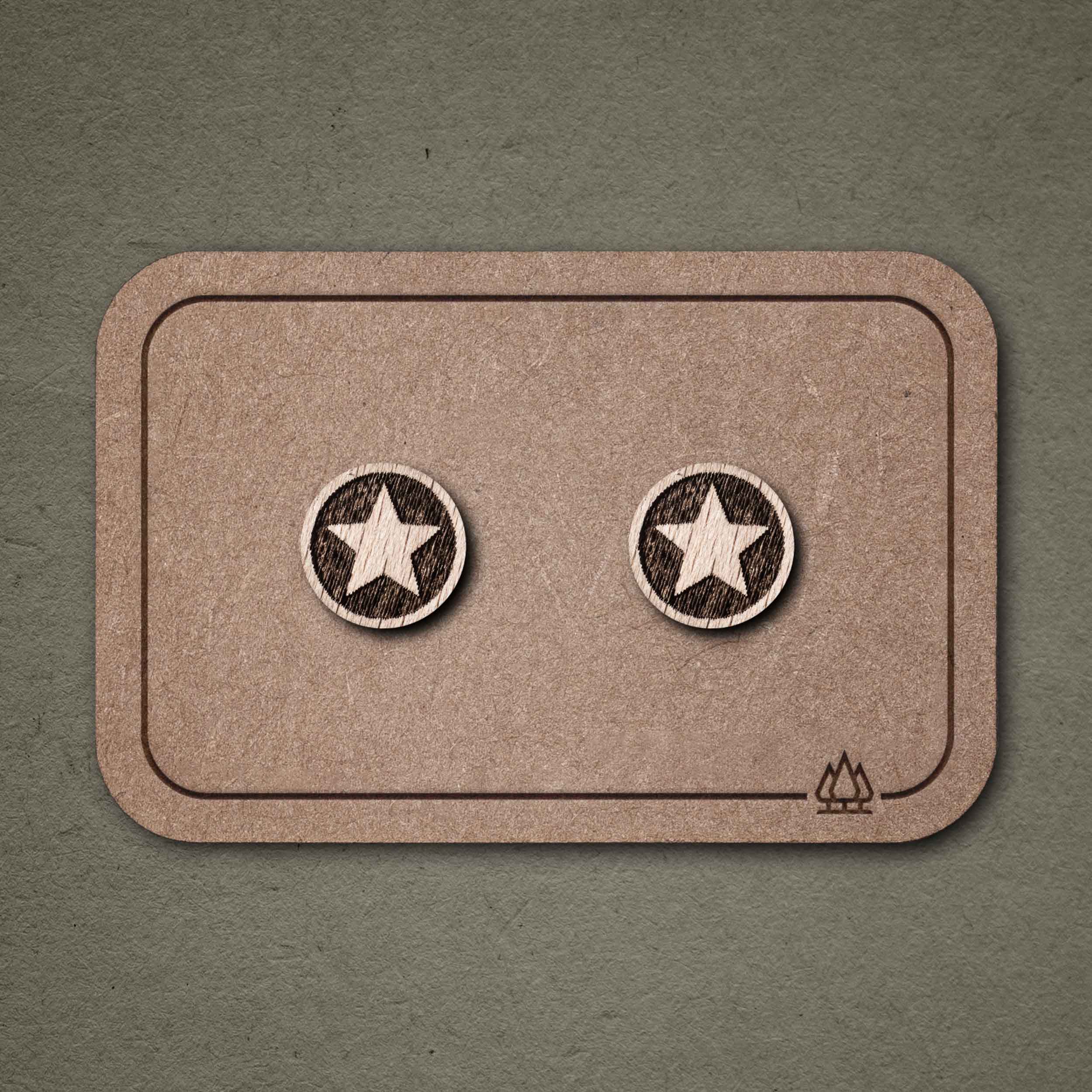 Ohrstecker aus Holz | Stern N°5