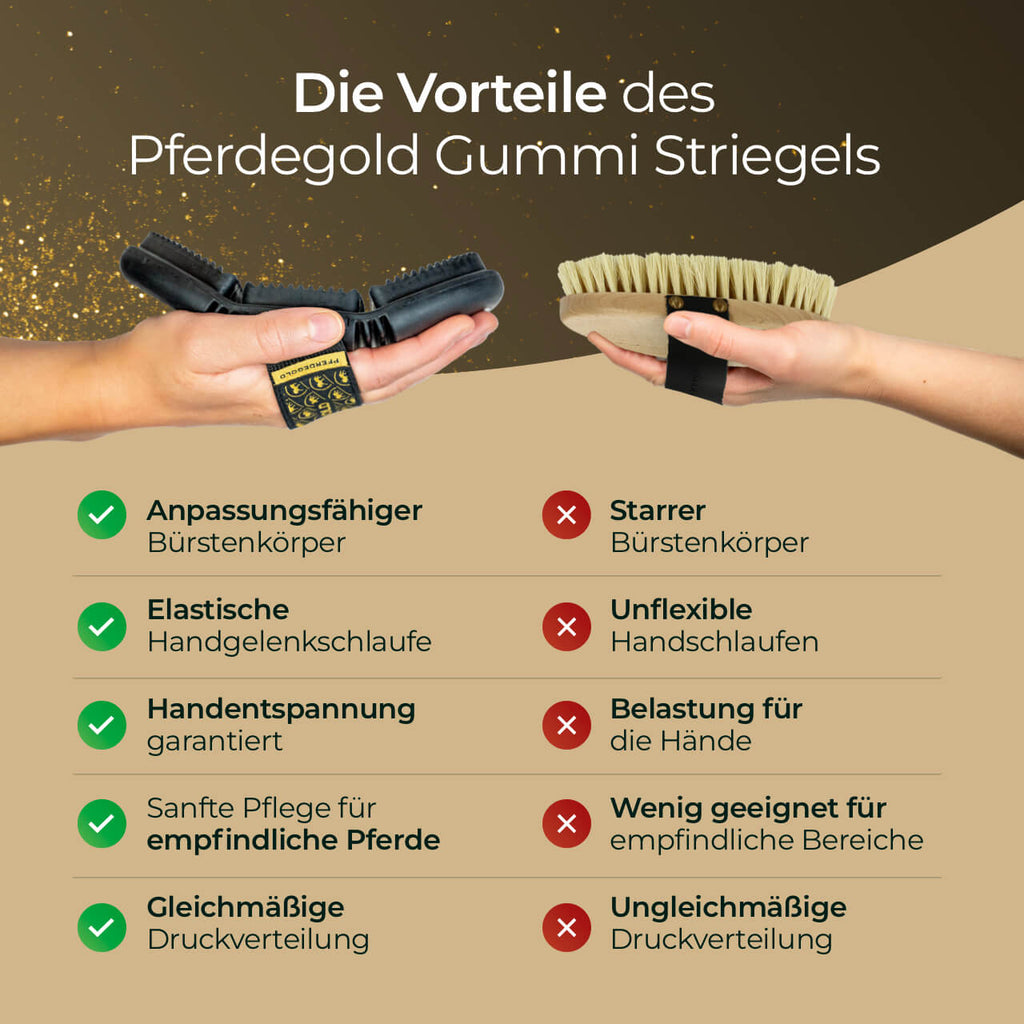 Pferdegold - Gummi Striegel