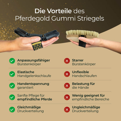 Pferdegold - Gummi Striegel