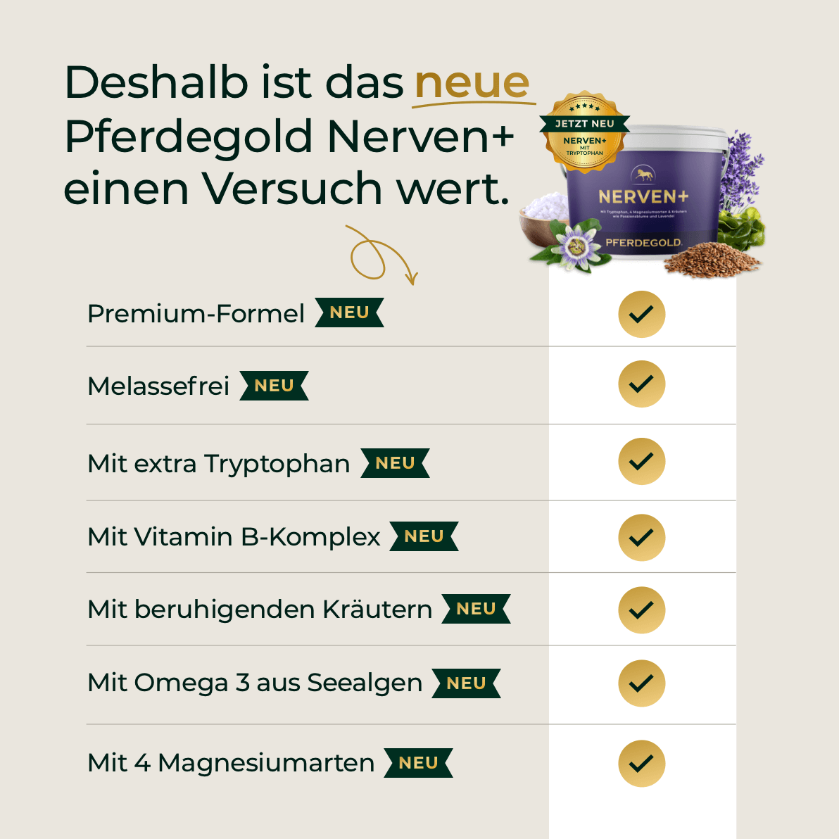 Pferdegold - Nerven+ mit Tryptophan
