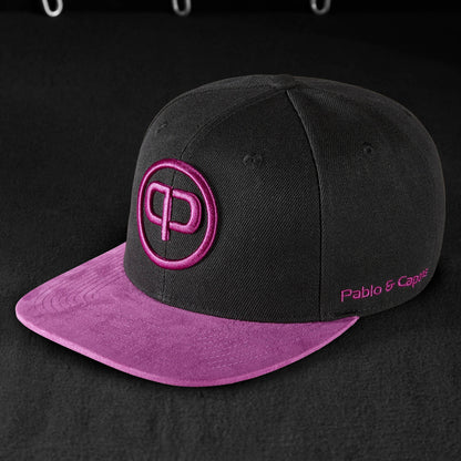 Snapback Cap - Black & Flash-Suede