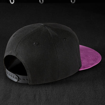 Snapback Cap - Black & Flash-Suede