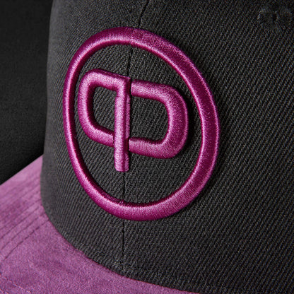 Snapback Cap - Black & Flash-Suede