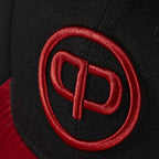 Snapback Cap - Black & Red-Suede