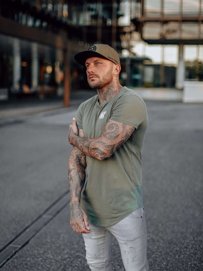 Snapback Cap - Khaki on Black