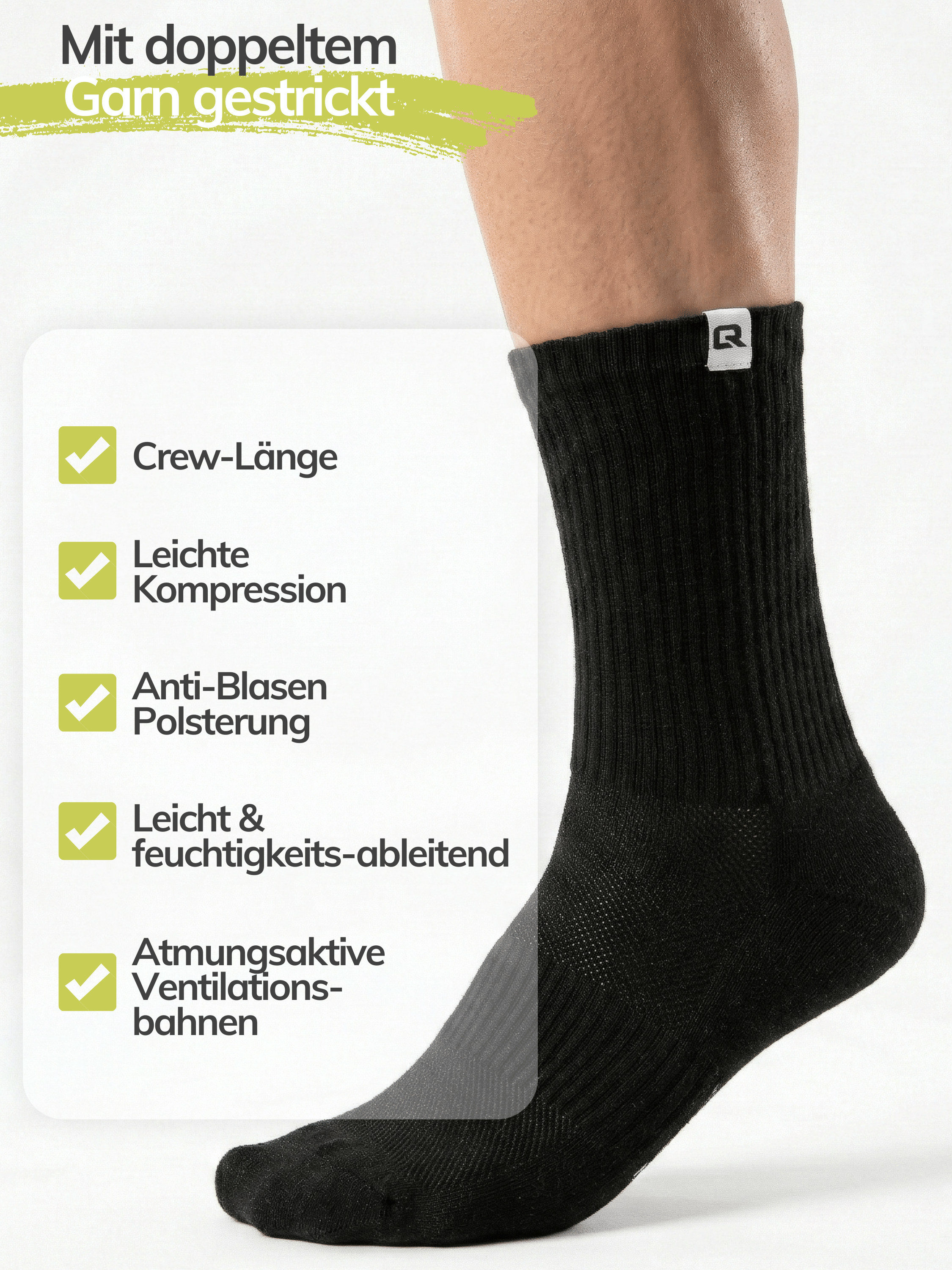 Gepolsterte Tennissocken – 4 Paar | Sportsocken für Damen & Herren | Qolonia