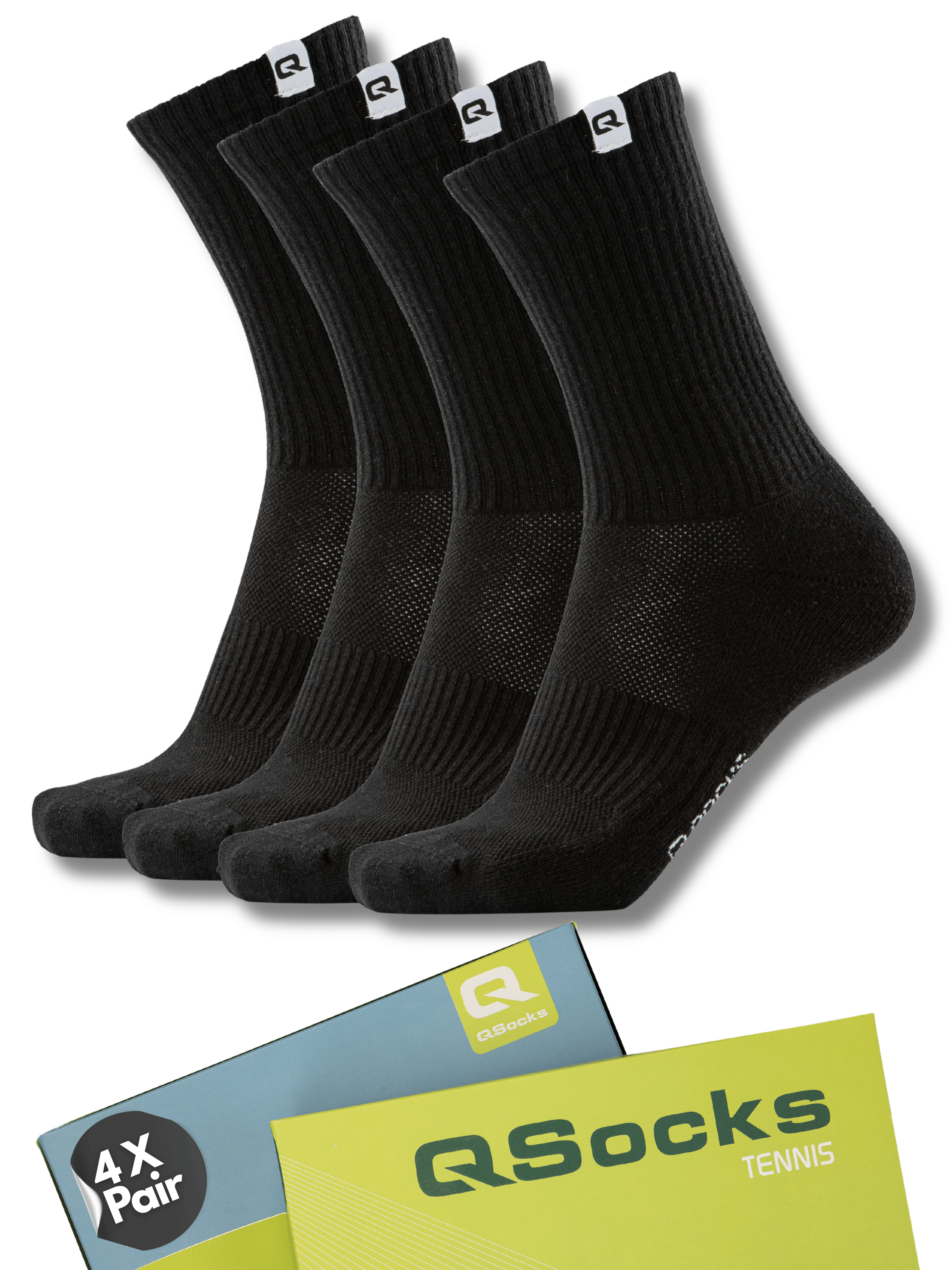 Gepolsterte Tennissocken – 4 Paar | Sportsocken für Damen & Herren | Qolonia