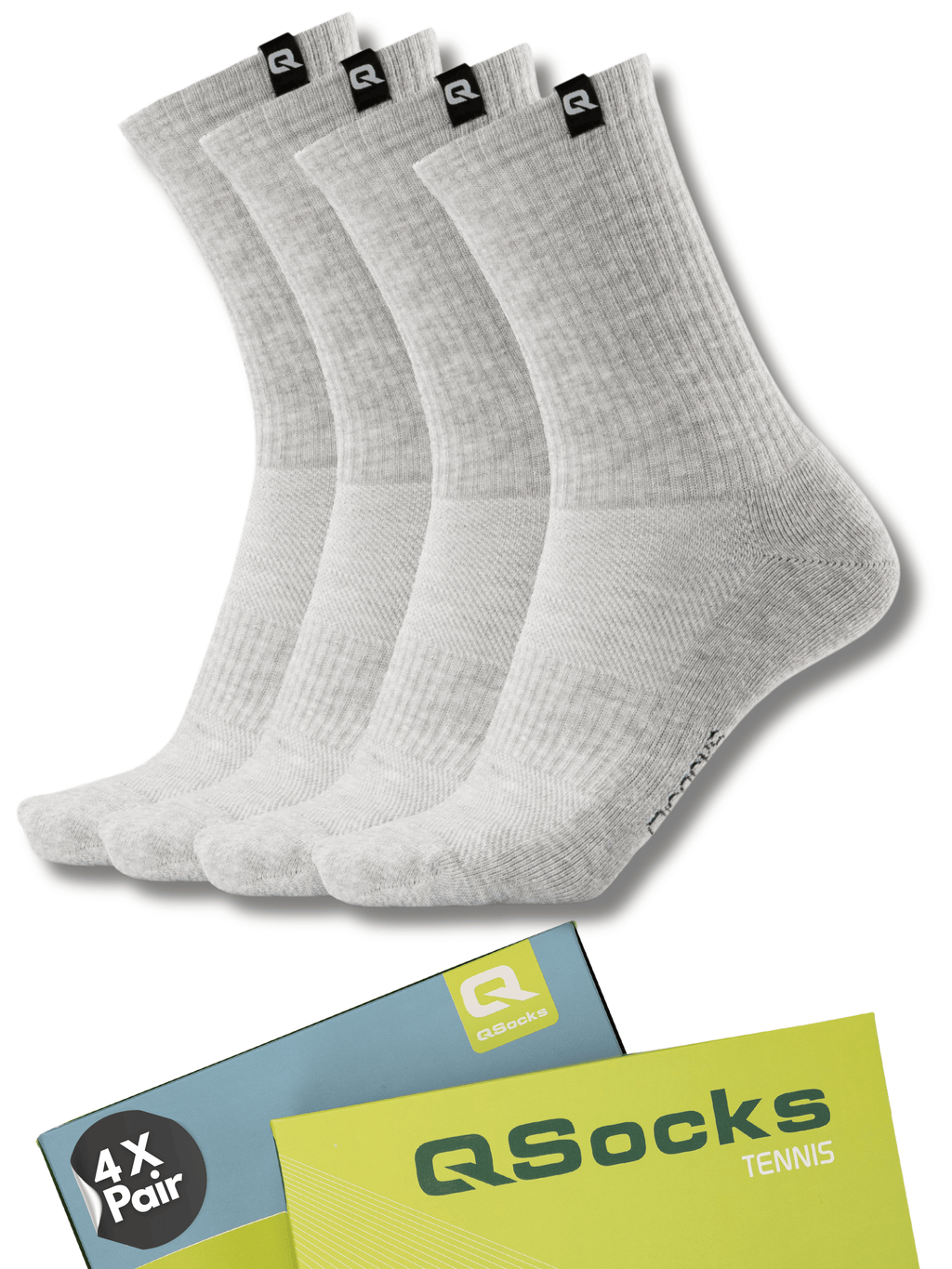 Gepolsterte Tennissocken – 4 Paar | Sportsocken für Damen & Herren | Qolonia