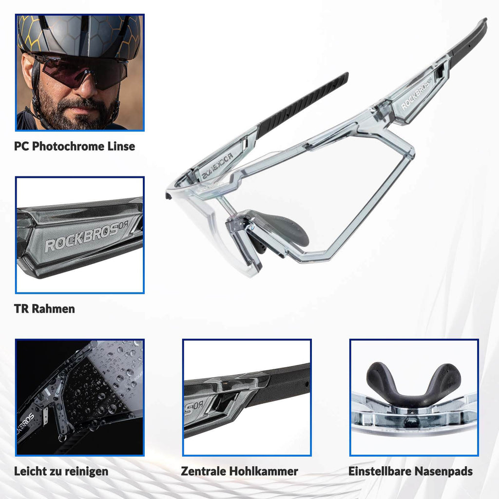 ROCKBROS Sonnenbrille Selbsttönend Outdoor UV400 Schutz