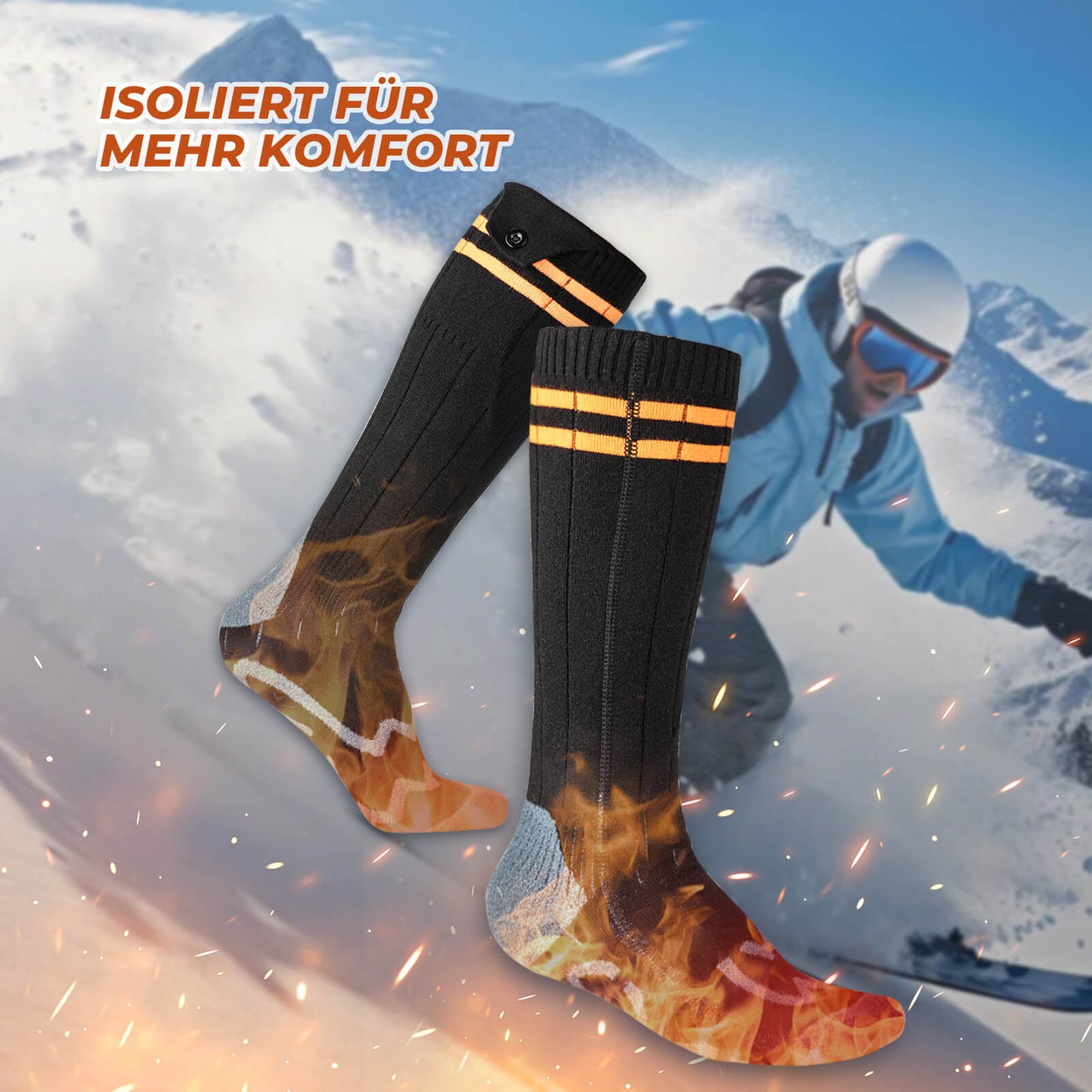 Sportsocken Winter Heizsocken Wiederaufladbar 5000mAh