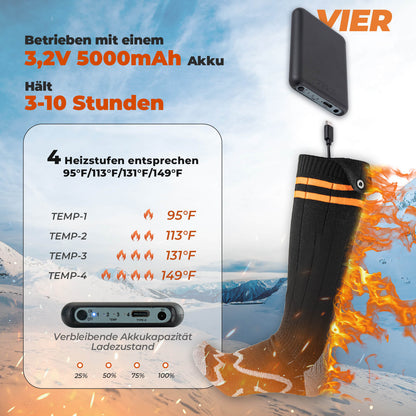 Sportsocken Winter Heizsocken Wiederaufladbar 5000mAh