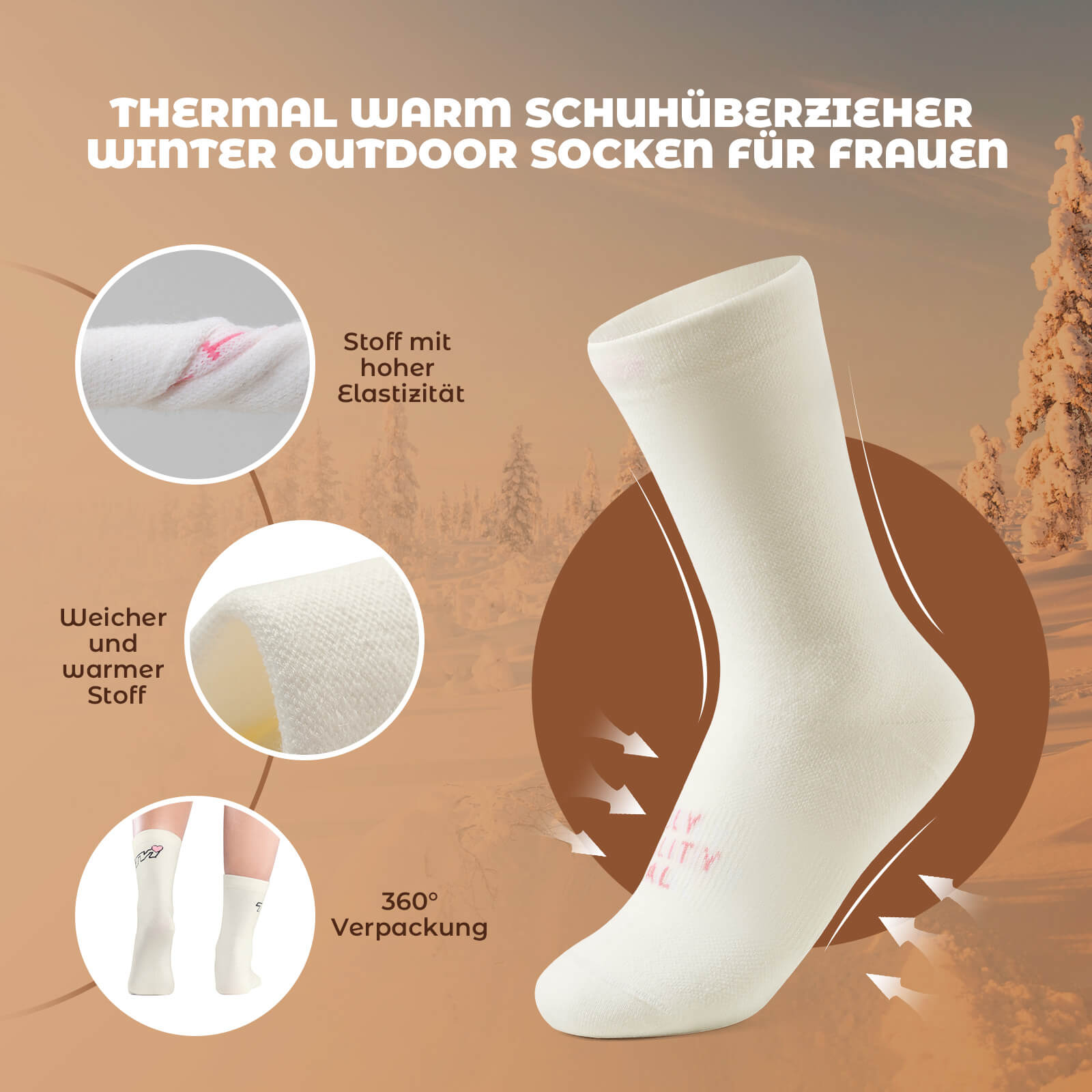 ROCKBROS TVI Damen Sportsocken Atmungsaktive Winter