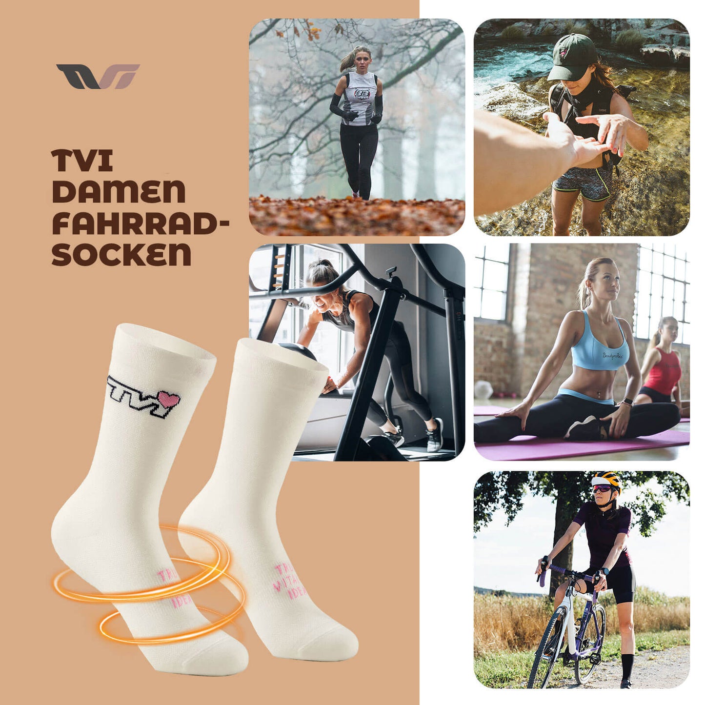 ROCKBROS TVI Damen Sportsocken Atmungsaktive Winter