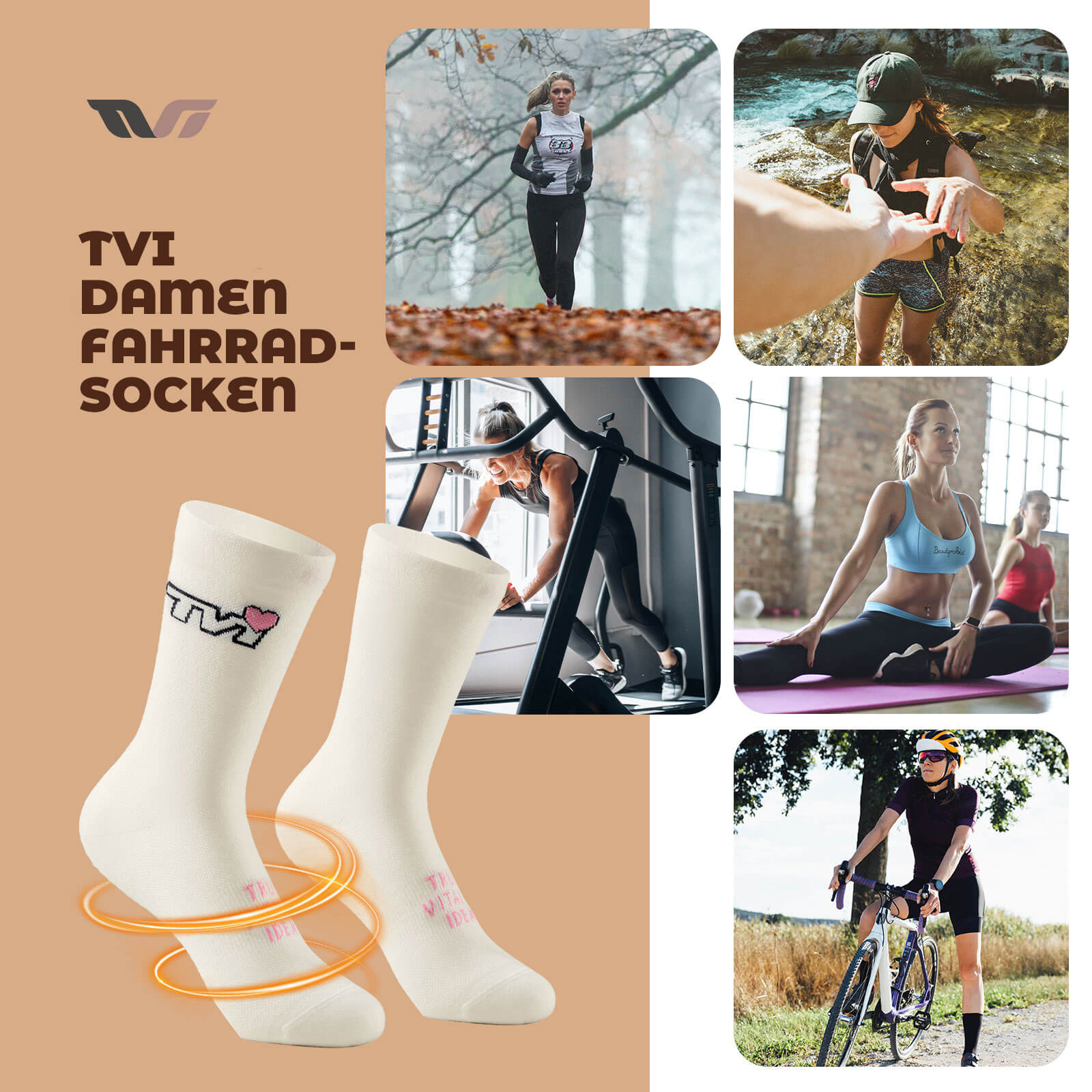 ROCKBROS TVI Damen Sportsocken Atmungsaktive Winter