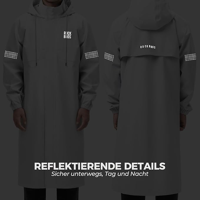 ROCKBROS - Regenjacke Wasserdichte Atmungsaktiv Regenponcho Regenmantel Windjacke