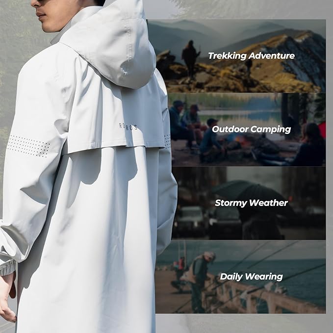 ROCKBROS - Regenjacke Wasserdichte Atmungsaktiv Regenponcho Regenmantel Windjacke