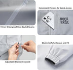ROCKBROS - Regenjacke Wasserdichte Atmungsaktiv Regenponcho Regenmantel Windjacke
