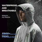 ROCKBROS - Regenjacke Wasserdichte Atmungsaktiv Regenponcho Regenmantel Windjacke