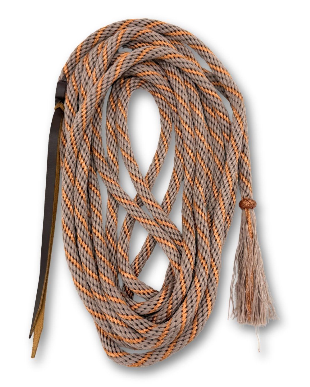 LpTrick - Nylon Mecate Zügel beige-rosegold, super soft