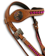 LpTrick - Stirnriemen Westerntrense pink, mit funkelnden Steinen