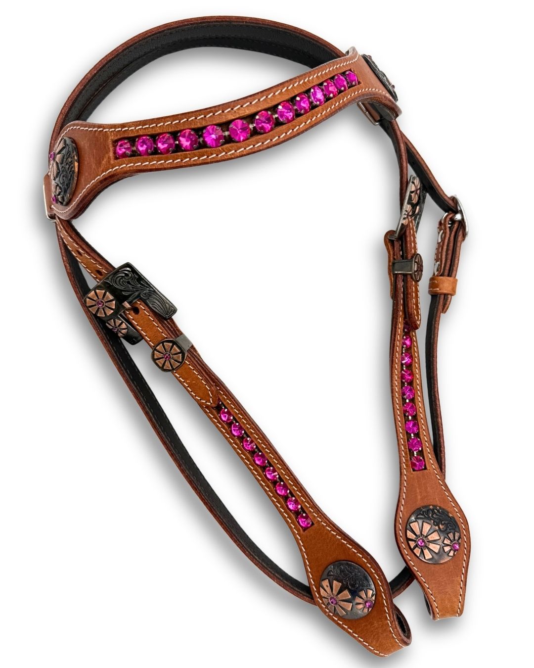 LpTrick - Stirnriemen Westerntrense pink, mit funkelnden Steinen
