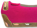 Wollfilz Westernpad Pink - Anatomisches Sattelpad mit Lederbesatz (78x80 cm)