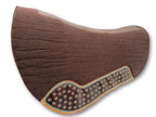 LpTrick - Wollfilz-Westernpad Roundskirt – Braun mit floraler Punzierung & türkisen Akzenten