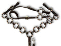 LpTrick - Einohr Westernset dunkelbraun aus Westerntrense und Vorderzeug mit Ringen