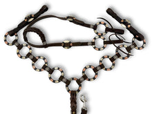 LpTrick - Einohr Westernset dunkelbraun aus Westerntrense und Vorderzeug mit Ringen