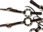 LpTrick - Einohr Westernset dunkelbraun aus Westerntrense und Vorderzeug mit Ringen