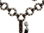 LpTrick - Einohr Westernset dunkelbraun aus Westerntrense und Vorderzeug mit Ringen